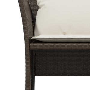Gartenstuhl mit Hocker Braun Poly Rattan