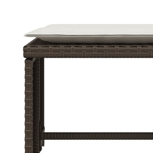 Gartenstuhl mit Hocker Braun Poly Rattan