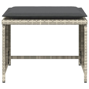 Gartenstuhl mit Fußhocker Hellgrau Poly Rattan