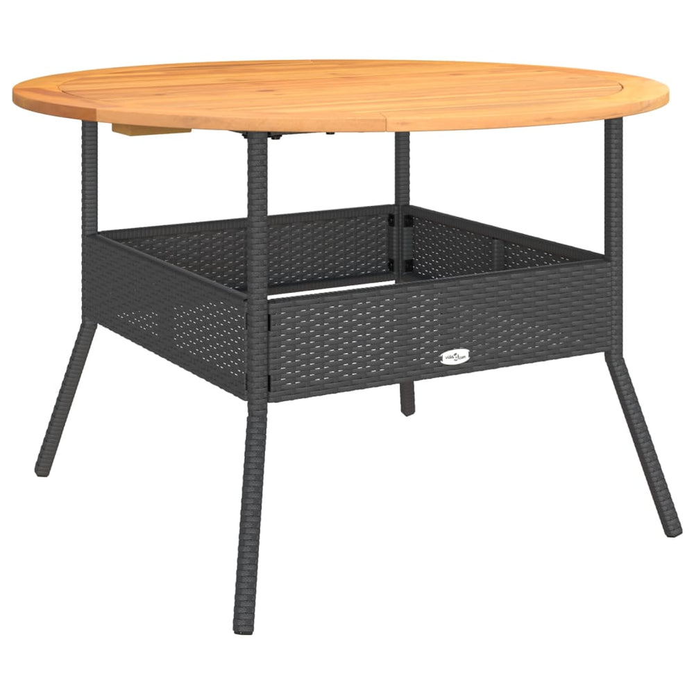 Gartentisch Schwarz Ø110cm Poly Rattan