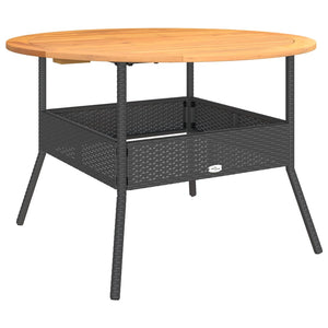 Gartentisch Schwarz Ø110cm Poly Rattan