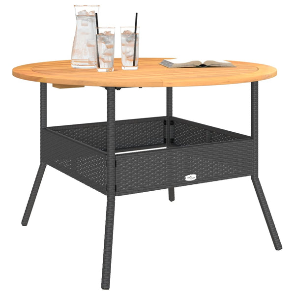 Gartentisch Schwarz Ø110cm Poly Rattan