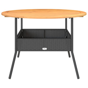 Gartentisch Schwarz Ø110cm Poly Rattan