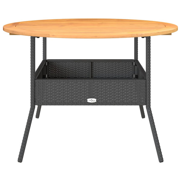 Gartentisch Schwarz Ø110cm Poly Rattan