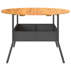 Gartentisch Schwarz Ø110cm Poly Rattan