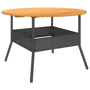 Gartentisch Schwarz Ø110cm Poly Rattan