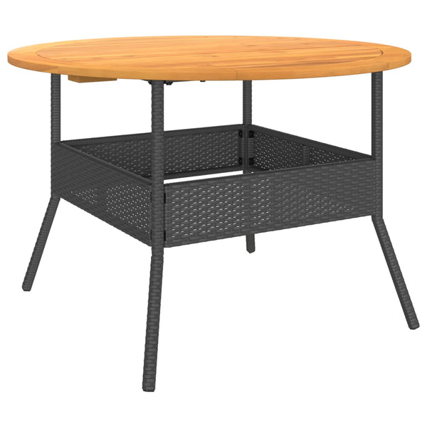 Gartentisch Schwarz Ø110cm Poly Rattan