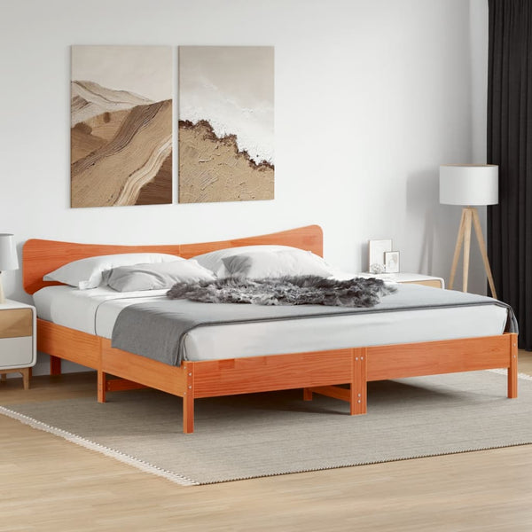 Wachsbraunes Kopfteil 180 cm Kiefer Massivholz