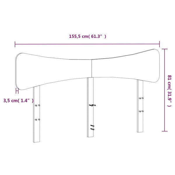 Kopfteil Weiß 150 cm Kiefer Massivholz