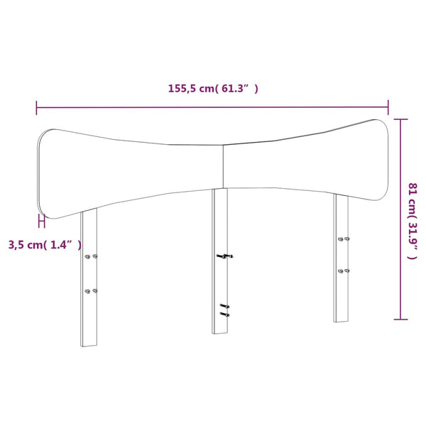 Kopfteil Wachsbraun 150 cm Kiefer Massivholz