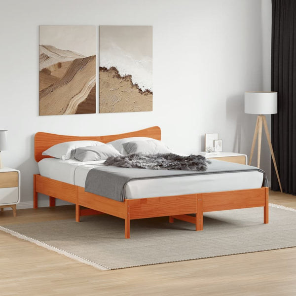 Wachsbraunes Kopfteil 140 cm Kiefer Massivholz