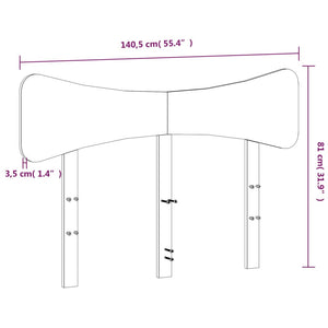 Kopfteil 135 cm Kiefer Massivholz