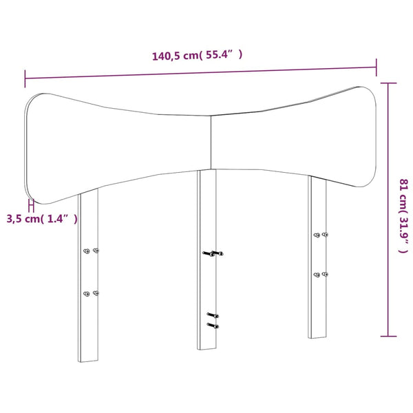 Kopfteil 135 cm Kiefer Massivholz