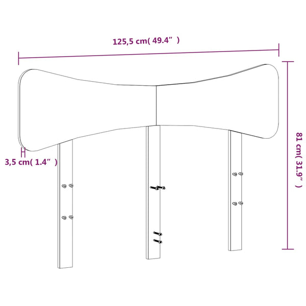 Kopfteil 120 cm Kiefer Massivholz