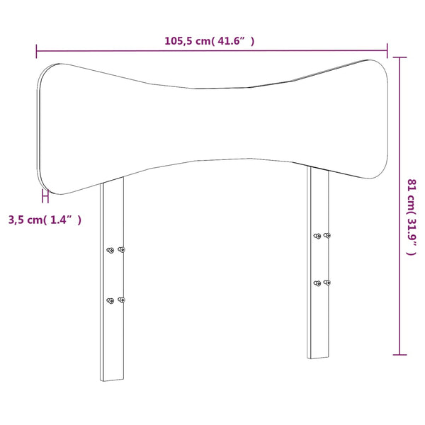 Wachsbraunes Kopfteil 100 cm Kiefer Massivholz