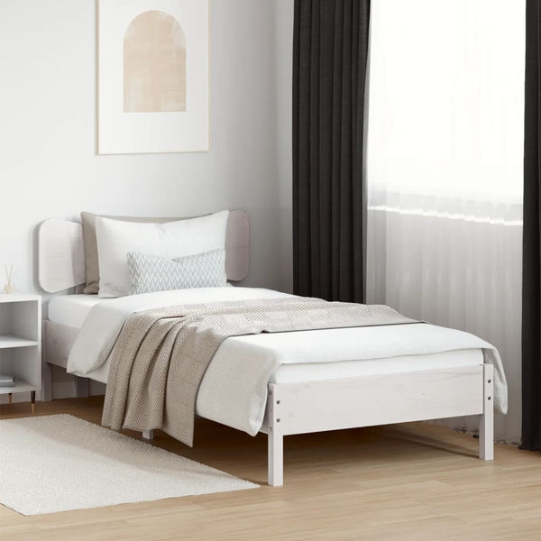 Weißes Kopfteil 90 cm Kiefer Massivholz