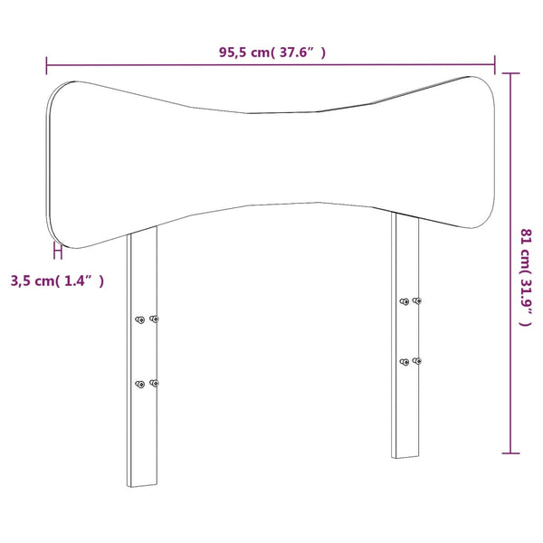 Weißes Kopfteil 90 cm Kiefer Massivholz
