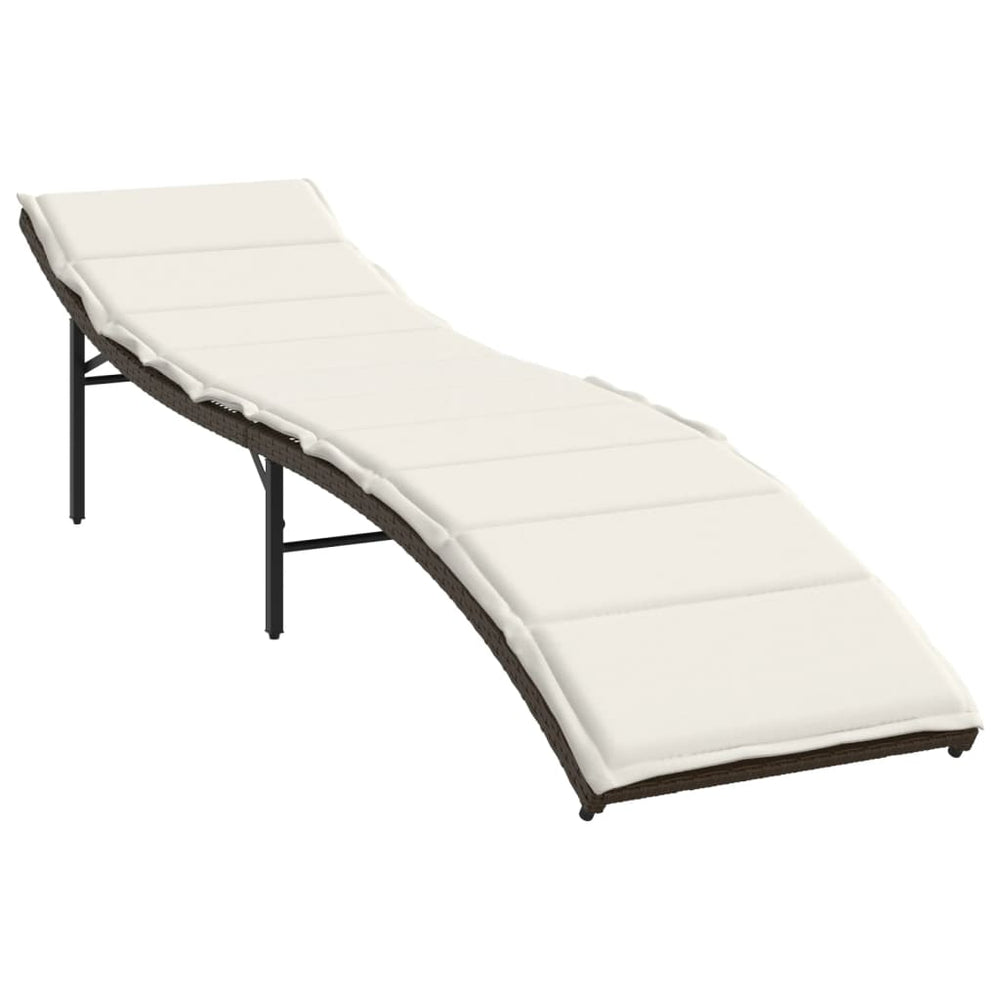 Poly Rattan Sonnenliege Braun mit Kissen