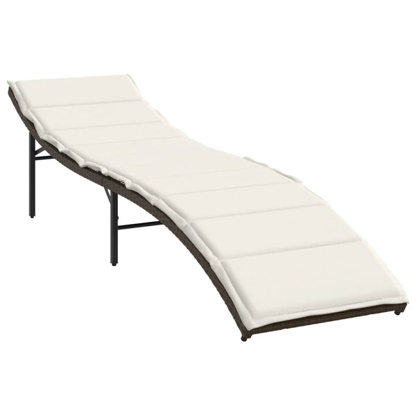 Poly Rattan Sonnenliege Braun mit Kissen