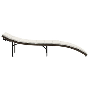 Poly Rattan Sonnenliege Braun mit Kissen