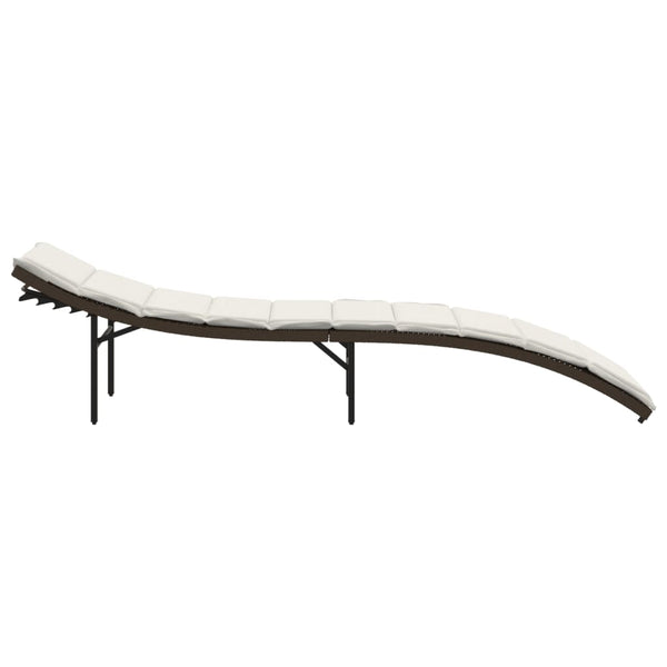 Poly Rattan Sonnenliege Braun mit Kissen
