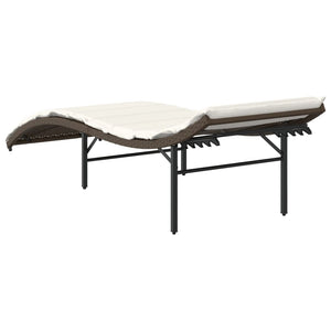 Poly Rattan Sonnenliege Braun mit Kissen