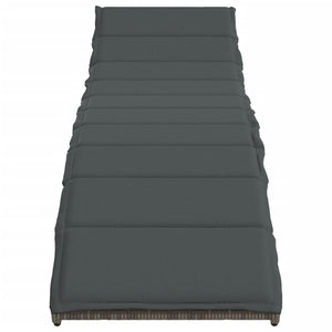 Graue Poly Rattan Sonnenliege mit Kissen