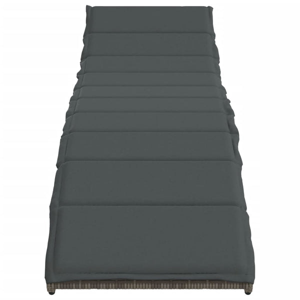 Graue Poly Rattan Sonnenliege mit Kissen