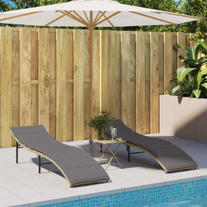 Poly Rattan Sonnenliegen 2er Set mit Tisch
