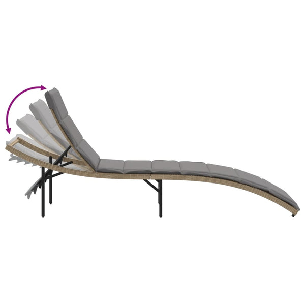 Poly Rattan Sonnenliegen 2er Set mit Tisch