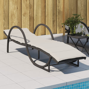 Schwarze Poly Rattan Sonnenliege mit Auflage