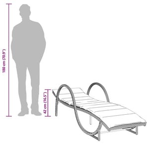 Graue Poly Rattan Sonnenliege mit Auflage