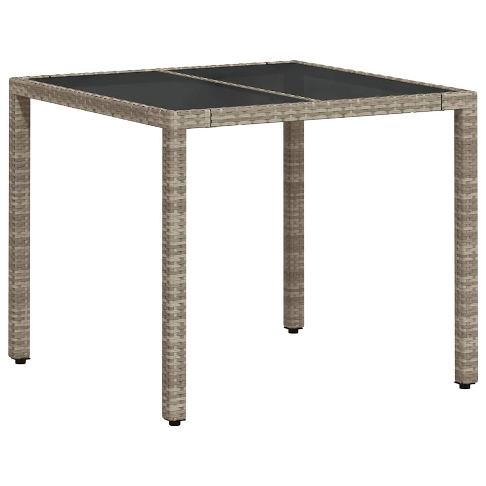 Gartentisch Hellgrau 90x90 cm Poly Rattan