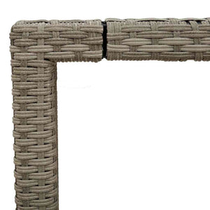 vidaXL Table de jardin avec plateau en verre Gris clair 90x90x75 cm Résine tressée