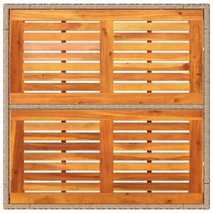 Beiger Gartentisch 90x90 cm Poly Rattan