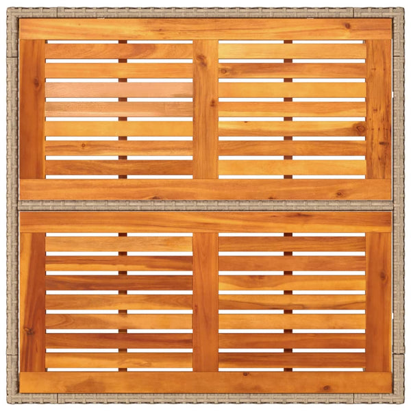 Beiger Gartentisch 90x90 cm Poly Rattan