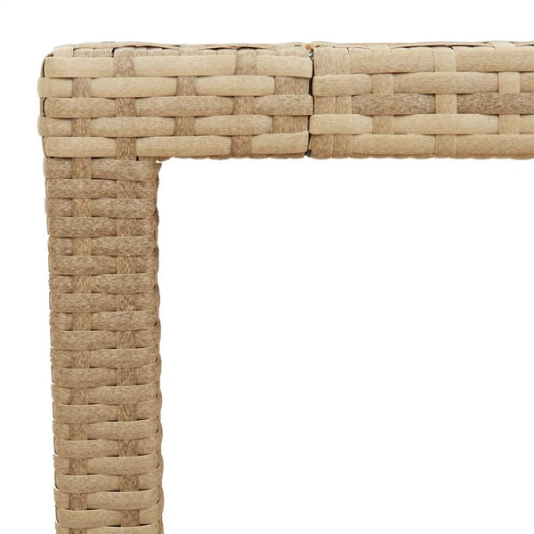 Beiger Gartentisch 90x90 cm Poly Rattan
