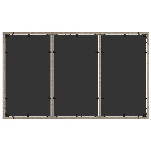 vidaXL Table de jardin avec plateau en verre Gris clair 150x90x75 cm Résine tressée