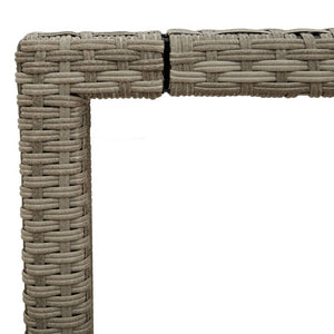 vidaXL Table de jardin avec plateau en verre Gris clair 150x90x75 cm Résine tressée