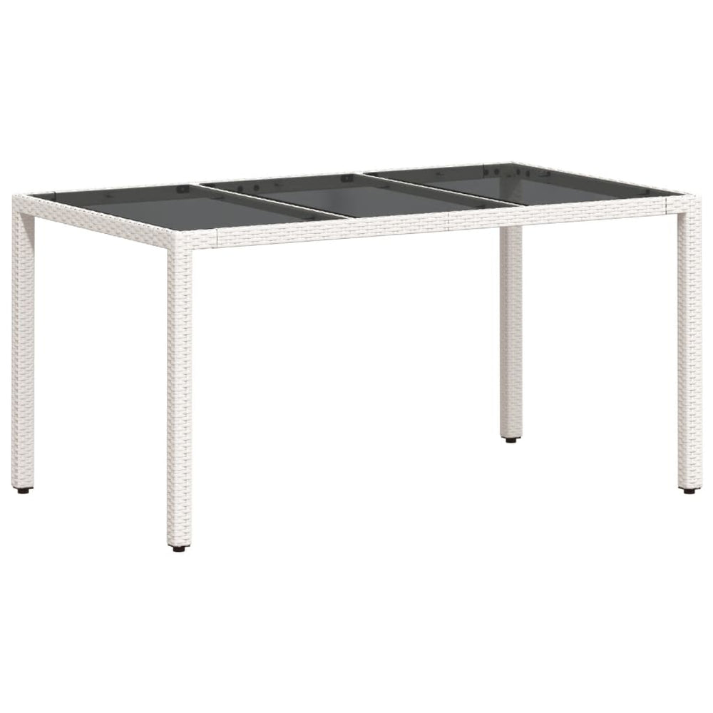 Gartentisch Weiß Poly Rattan 150x90 cm