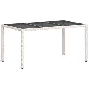 Gartentisch Weiß Poly Rattan 150x90 cm