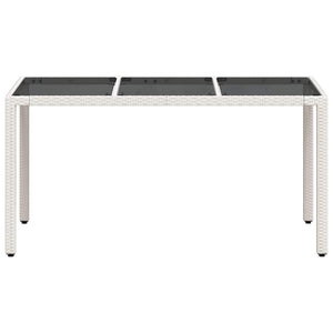 Gartentisch Weiß Poly Rattan 150x90 cm