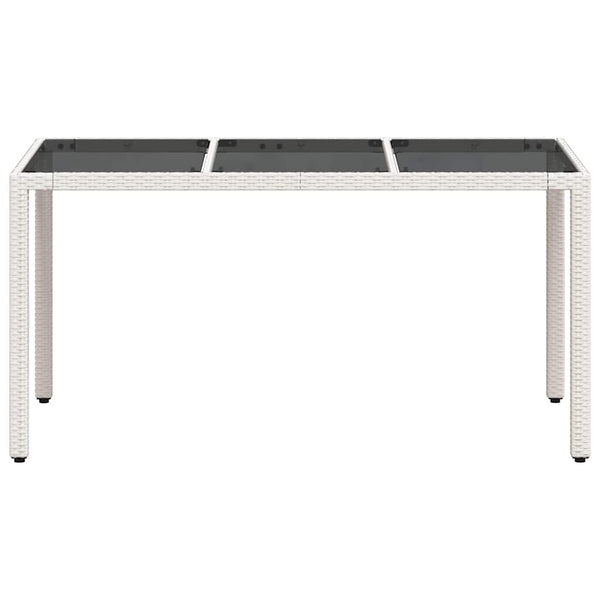 Gartentisch Weiß Poly Rattan 150x90 cm