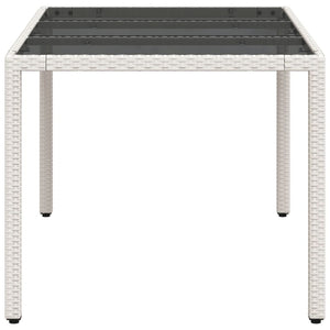 Gartentisch Weiß Poly Rattan 150x90 cm