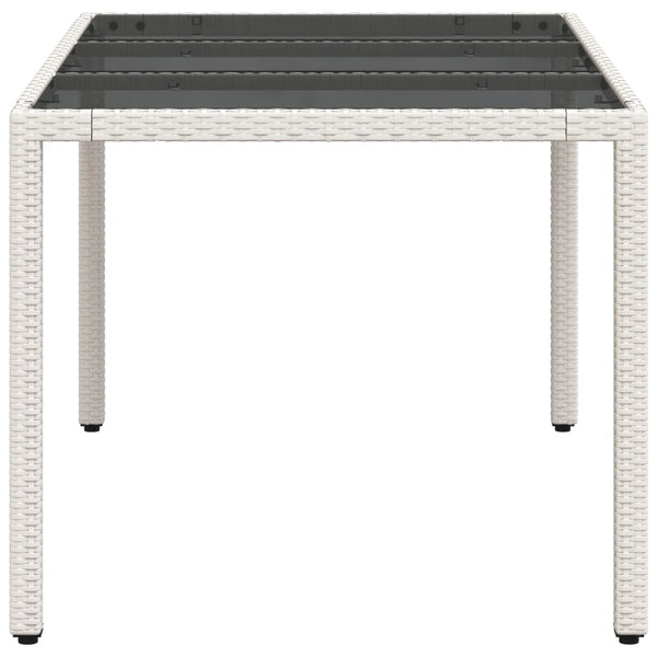 Gartentisch Weiß Poly Rattan 150x90 cm