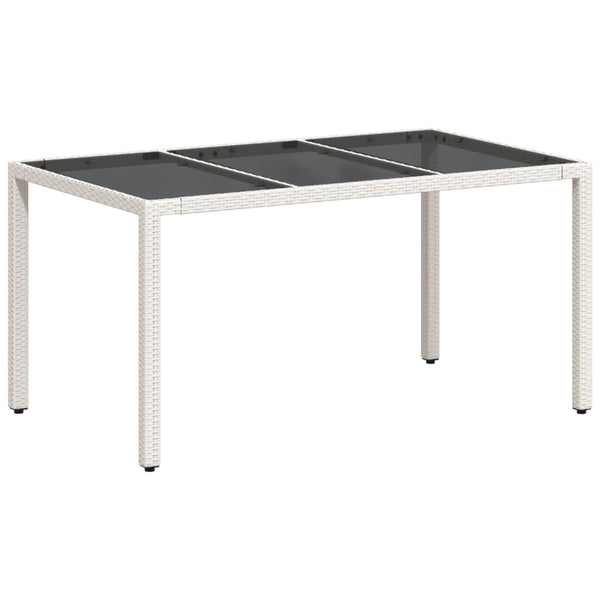 Gartentisch Weiß Poly Rattan 150x90 cm