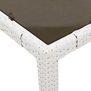 Gartentisch Weiß Poly Rattan 150x90 cm