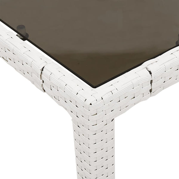 Gartentisch Weiß Poly Rattan 150x90 cm