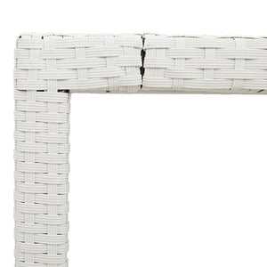 Gartentisch Weiß Poly Rattan 150x90 cm
