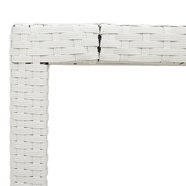 Gartentisch Weiß Poly Rattan 150x90 cm